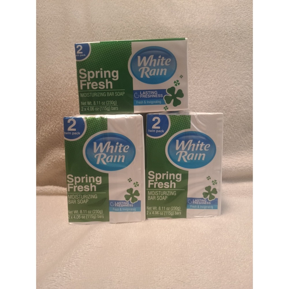 Lot of 3 Twin Packs White Rain Spring Fresh Moisturizing Bar Soap